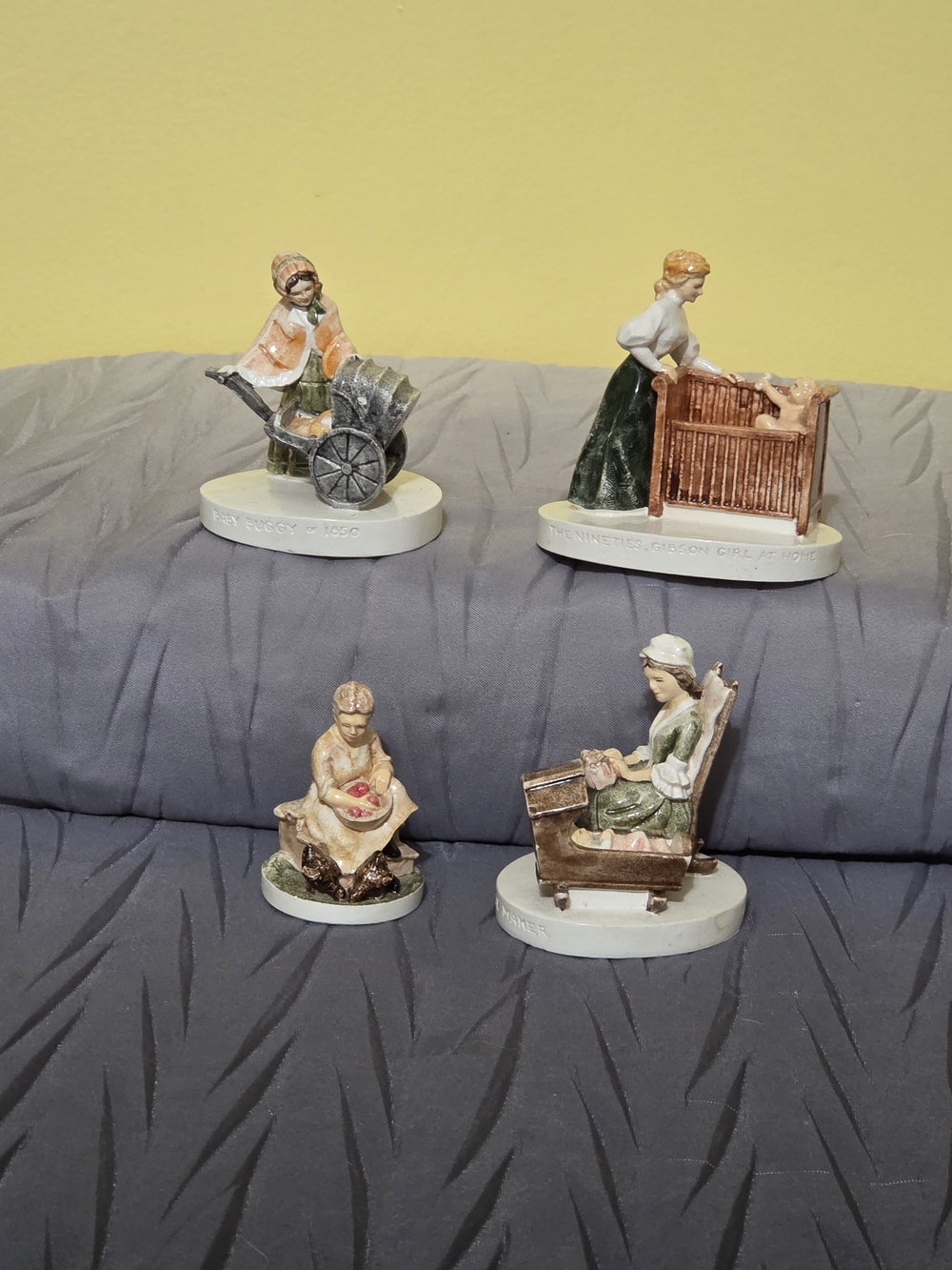 Vintage Sebastian Miniatures Hand-Cast Hand-Painted Porcelain Figurine Set